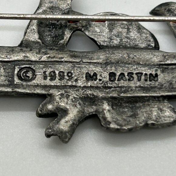 Pewter Bird Brooch M Bastian Vintage Pin 1999 Nature-Inspired Design - Picture 8 of 16